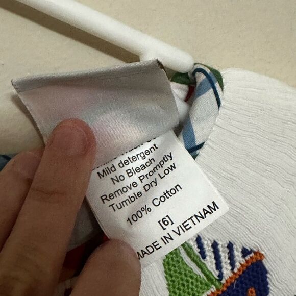 "Banana Split” Nautical Plaid Smocked Dress  size 6 - Picture 5 of 6